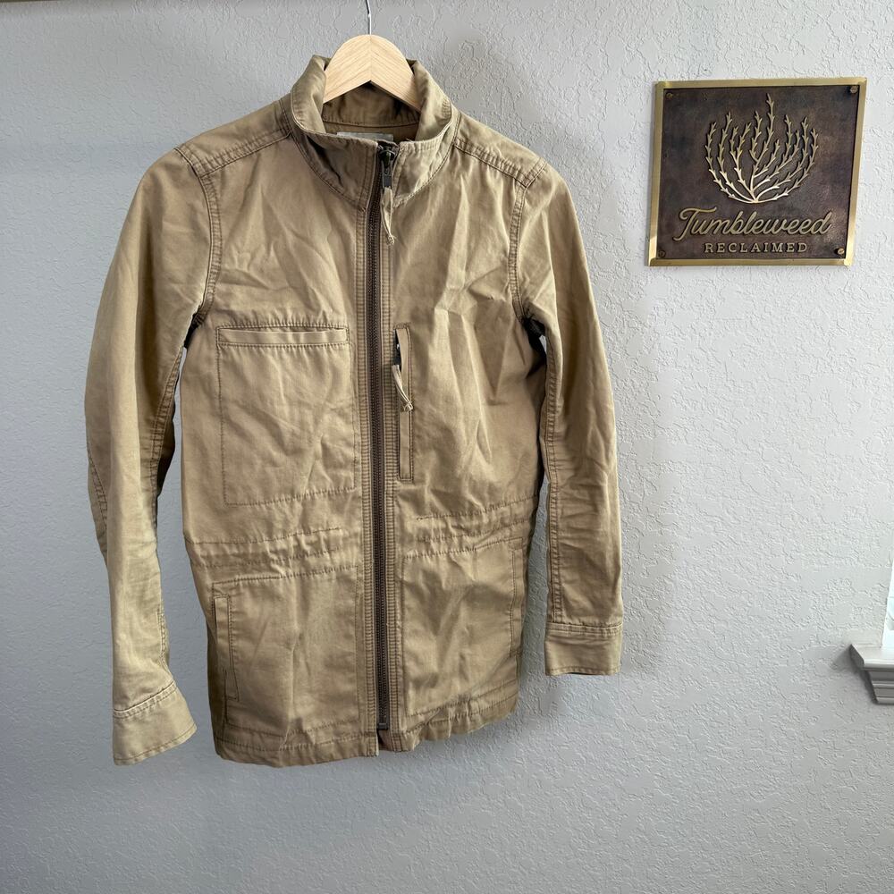 Women's Madewell Tan Zip Front Cargo‎ Utility Jacket Size XS